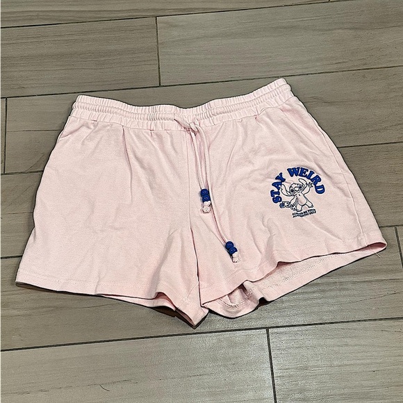 Stitch Stay Weird Pink Shorts LARGE - Picture 1 of 4